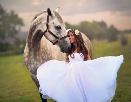 Friendship - pure feeling, bride, white, wedding, princess, friendship, horse