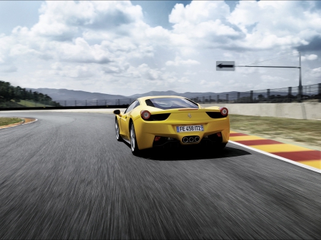 ferrari 458 italia - italia, yellow, italian, ferrari