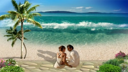 ~*~ Romantic Day ~*~ - Romantic couple, nature, HD wallpaper, beach, landscape, ocean