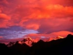 Sunset over Snowy Mountain