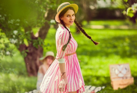 Beauty - lady, beauty, hat, model