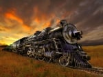 beautiful steam train art