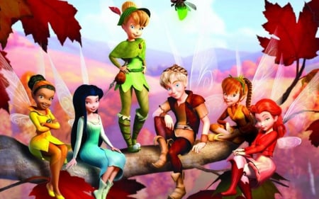 tinker bell and friends - enjoy, friends, tree, tinker bell