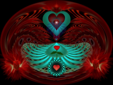 Giving Love - eye candy, collage, 3d, fractal, abstract