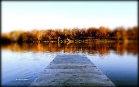 Manitoba dock - abstract, water, photography, landscape, scene, stream, HD, forest, dock, reflection, river, nature, autumn, Manitoba, lake, wallpaper