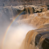 Rainbow over Waterfall in Sanya, China