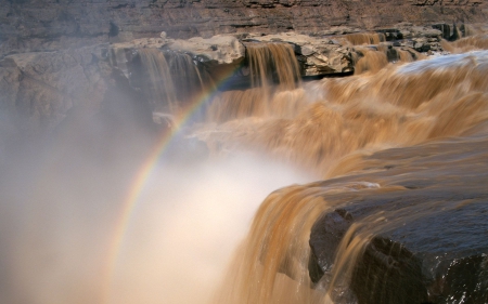 Rainbow over Waterfall in Sanya, China - nature, rainbows, waterfalls, china