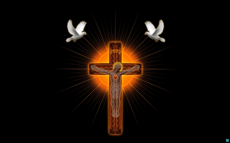 Jesus - bird, cross, jesus, 2