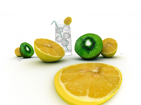 fruit slices - orange, slice, kiwi, fruit