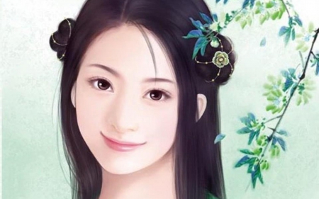 chinese girl - beauty, smile, wearing, charming