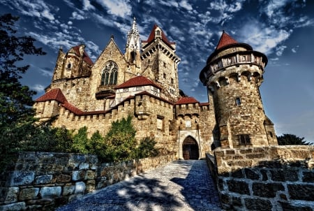 Castle - sky, castle, landscape, clouds