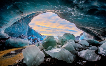 Ice Cave - cave, ice, nature, ice cave