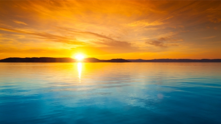 Golden Sunset F2C - sunset, water, scenery, photography, lake, photo, waterscape, wide screen