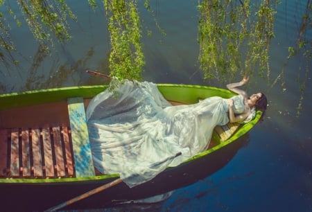 Beauty - enjoying, lady, model, boat