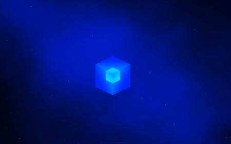 In Space - space, cube, lightblue, blue, cubes, stars