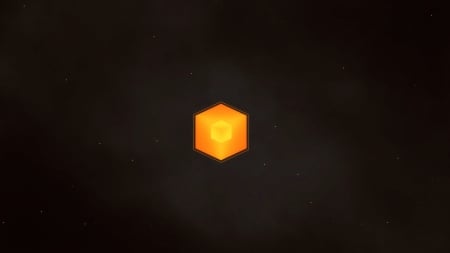 Orange Cube - space, black, gray, orange, stars