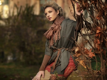 Autumn Time - Colours, Girl, Autumn, Leaves