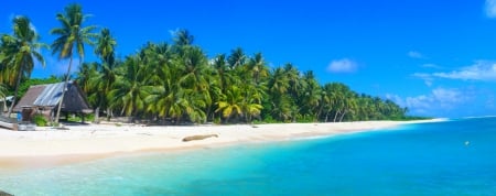 Mogmog Island, Ulithi Atoll - hut, micronesia, palm trees, beach, white sand, paradise, tropical, summer, turquoise sea, beautiful, boat