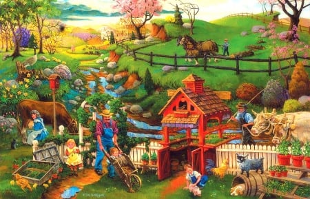 âœ«Summer into Autumnâœ« - autumn, people, animals, creative pre-made, children, family, architecture, dogs, paintings, attractions in dreams, hen, vegetables, nature, love four seasons, ox, flowers, butterfly designs, farms