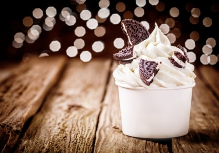 Ice Cream - cookies, ice cream, bokeh, oreo