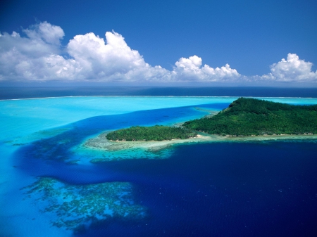 Beautiful Island - oceans, islands, nature, blue