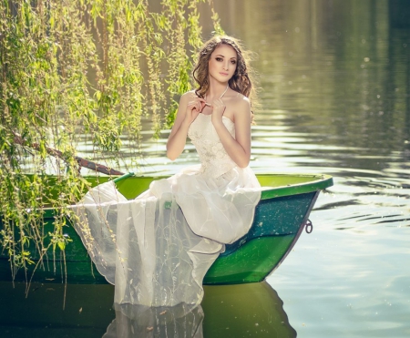 Beauty - river, enjoying, lady, model