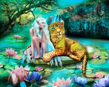 Labelleetlejaguard - abstract, lady, jaguar, fantasy