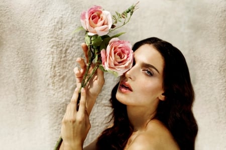 TENDER BEAUTY - flowers, roses, model, photography