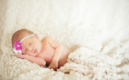 Sleeping baby - sleeping, baby, girl, pink, cute, flower