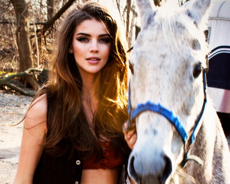 Cowgirl~Natasha Barnard - trees, horse, cowgirl, natasha barnard, model