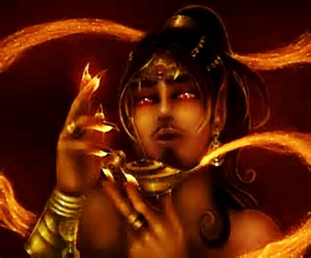 Djinn - glow, yellow, eyes, light