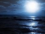 Shining Moon over Ocean