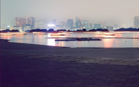 Tokyo - tokyo, lake, rainbow, japan, scenery, city, bridge, japanese