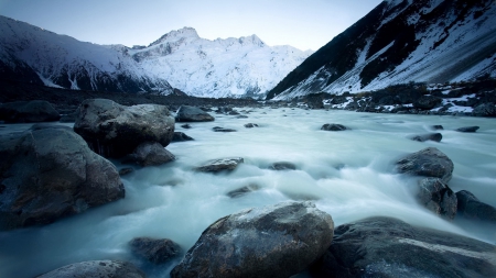 a melting glacier - rock, ice, mountain, glacier