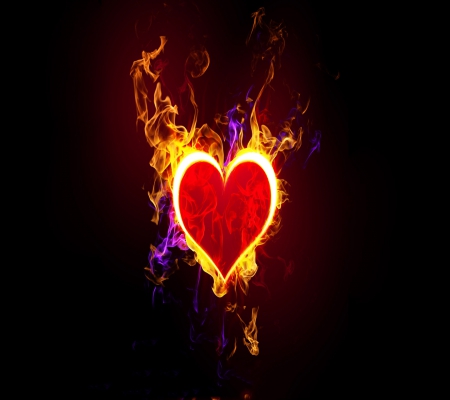 heart - fire, lovely, black, heart