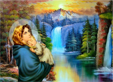 Sweet scene - christ, jesus, mother, tenderness, virgin