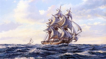 Painting Of Tall Sailboat