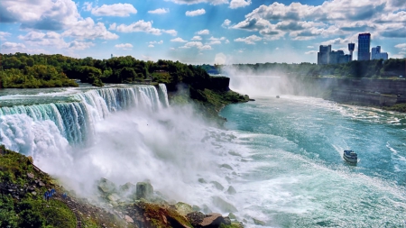 Niagara Falls - New York Side - nature, waterfalls, niagara falls, niagara