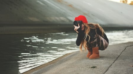 Girl Taking a Picture - girl taking picture, picture, girl, photography