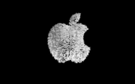 furry apple - white, furry, logo, apple