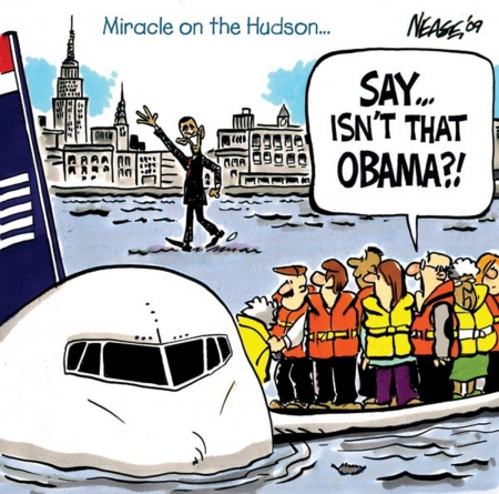 (another) Miracle on the Hudson - plane, miricle, hudson, obama