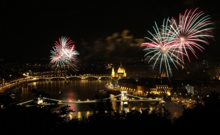 Fireworks over Budapest