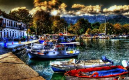 Thassos Town, Greece ~ HDR - boats, hdr, landscape, thassos