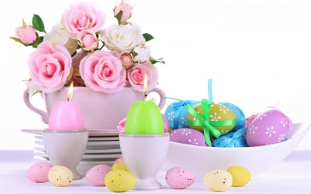 easter arrangement - easter, art, pink, bowl