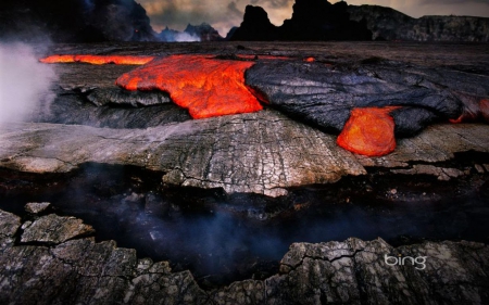 Hawaii - stone, landscape, photography, wallpaper, hawaii, mountains, vulcans, fire, nature, hd, abstract, scene