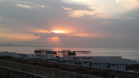 Seashore - sunset, romantic, sea, new