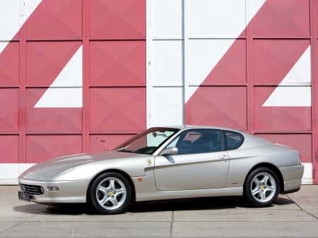 ferrari 456m gt - car, italian, silver, ferrari