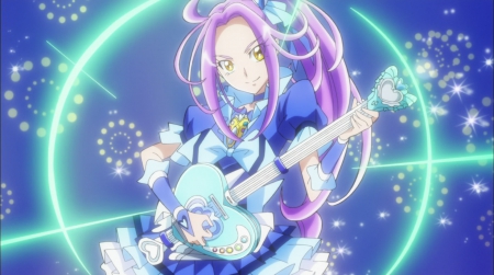 Cure Beat - pretty, anime, magic, female, long hair, guitar, cure beat, nice, purple hair, anime girl, beautiful, girl, beauty, lovely, sweet, pretty cure, precure, magical girl, suite precure