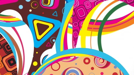 Wild Abstract Shapes - multicolor, graphics, shapes, vector, abstract