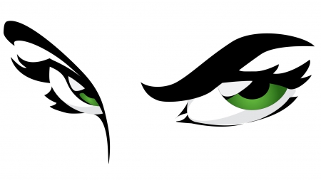 Vector Green Eyes - staring, white background, eyes, vector, green eyes